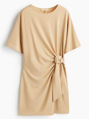 H&M Small Beige Knot-Detail Dress NWT